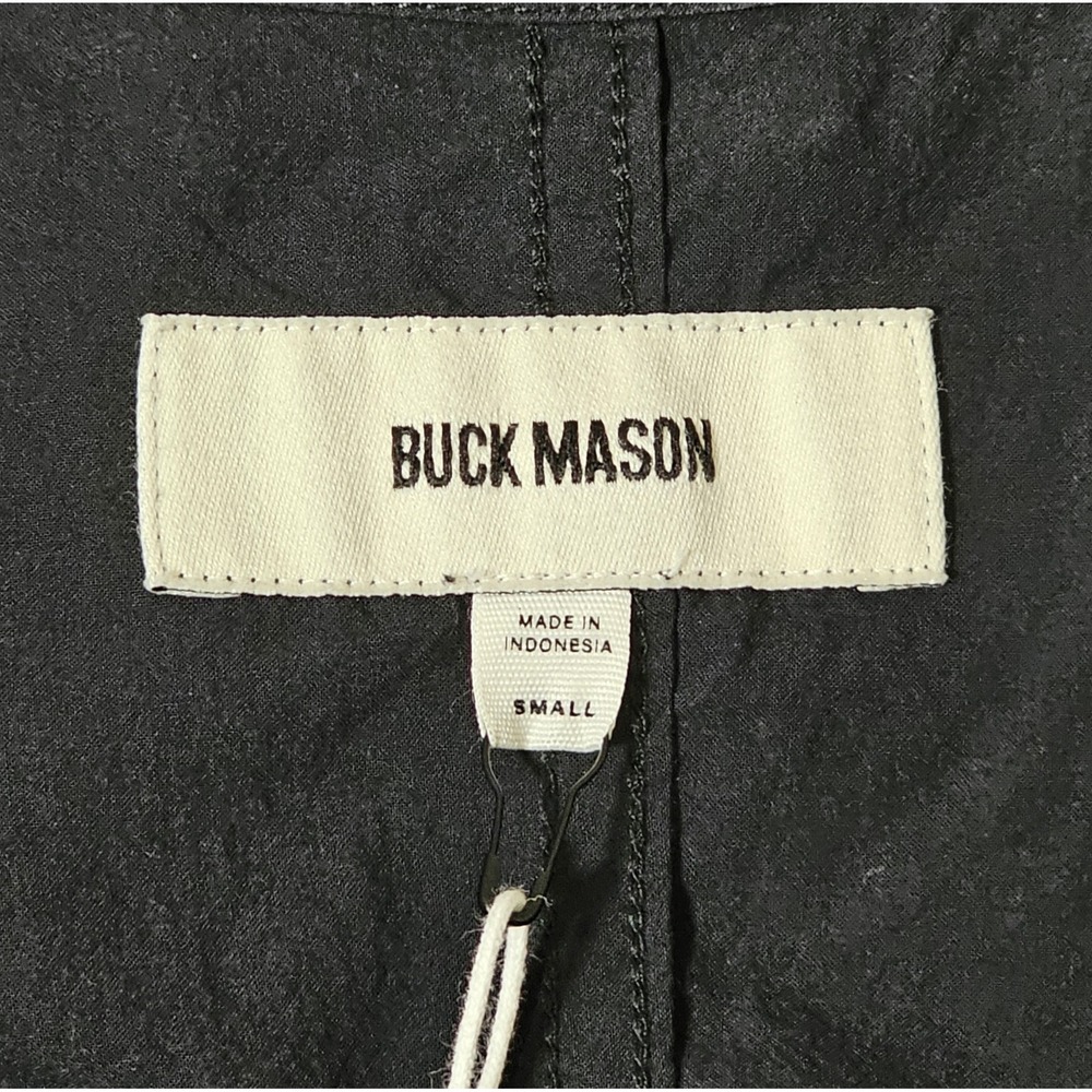 Buck Mason Mainstay Cotton Slip Dress Size Small Black Maxi Pockets Belt - Picture 4 of 6